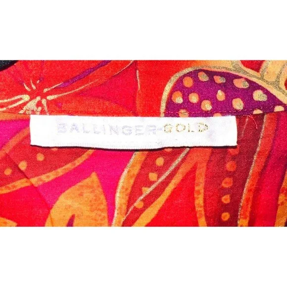 Vintage Ballinger Gold Womens Vivid Blouse Size Medium Long Sleeve - Picture 4 of 4